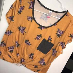 Yellow plus size blouse